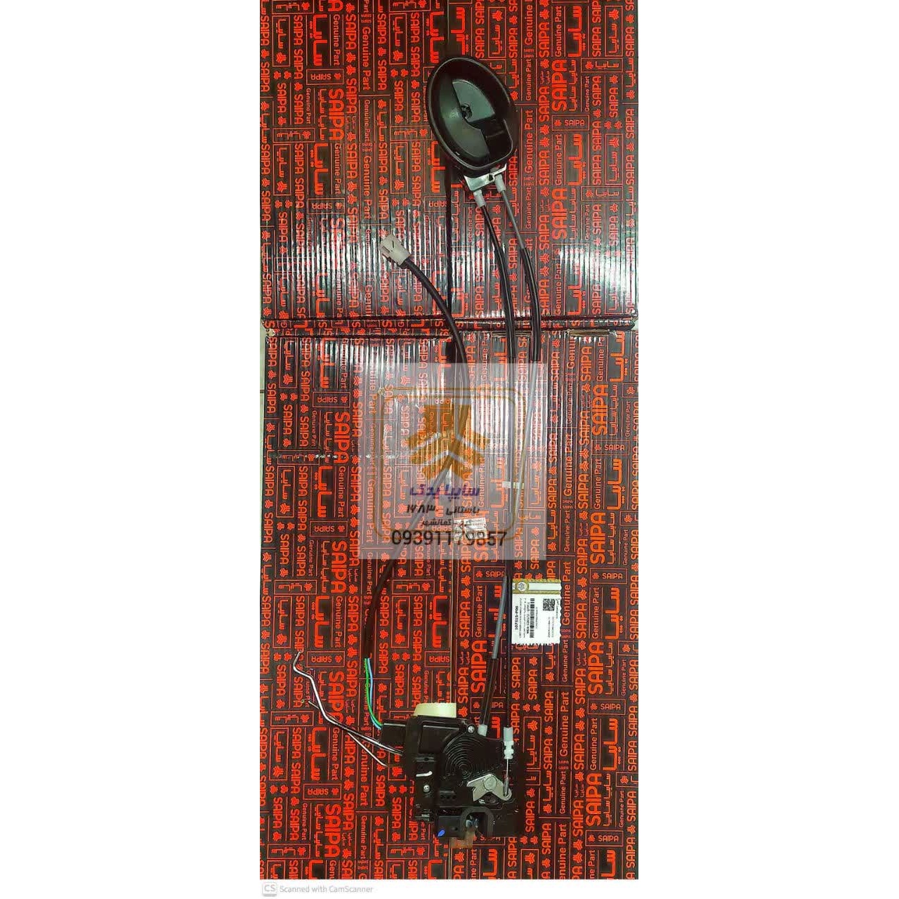 قفل و دستگیره مشکی کابلی تک فیش دو میله جلو راست 107515